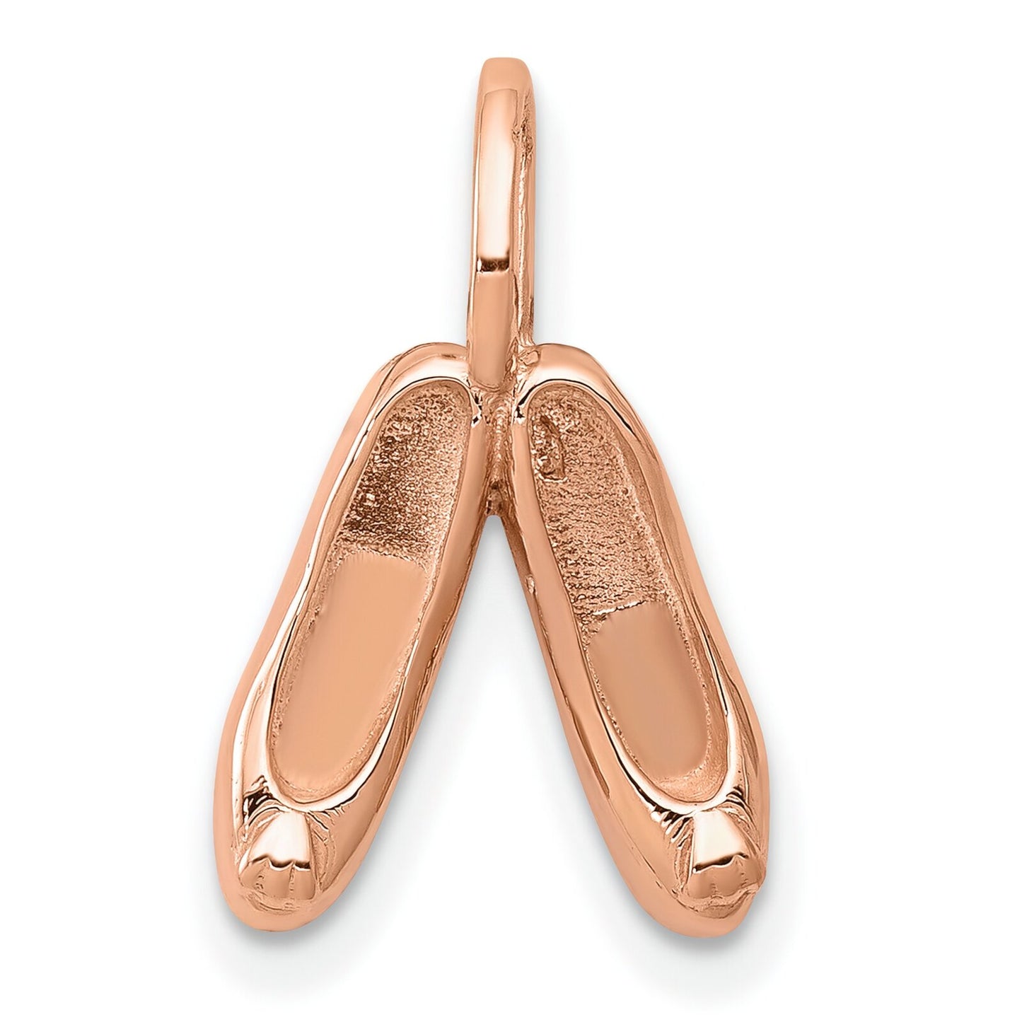 14K Rose Gold 3-D Ballet Slippers Charm