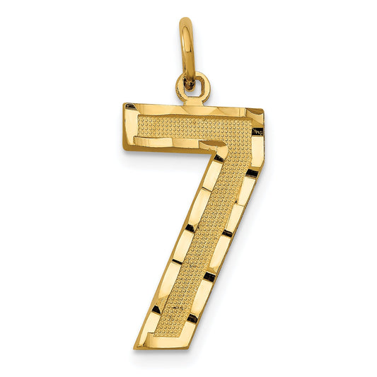 14K Gold Large Number 7 Charm