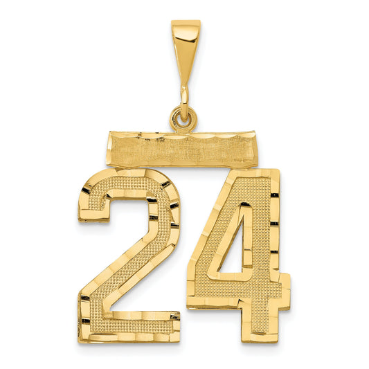 14K Gold Large Number 24 Charm