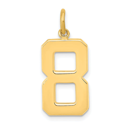 14K Gold Large Polished Number 8 Charm