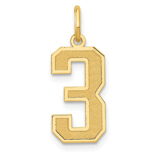 14K Gold Medium Number 3 Charm