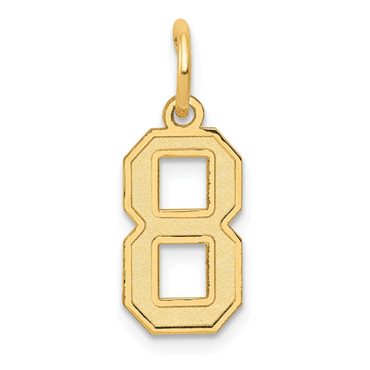 14K Gold Small Satin Number 8 Charm