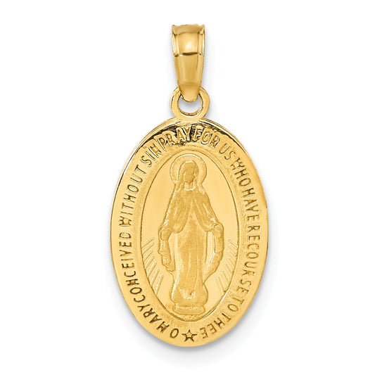 14K Gold Miraculous Medal Charm