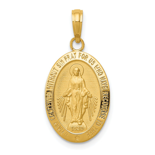 14K Gold Miraculous Medal Charm
