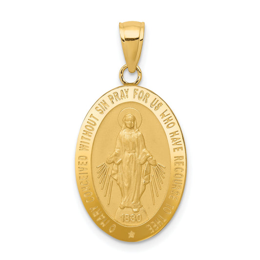14K Gold Miraculous Medal Charm
