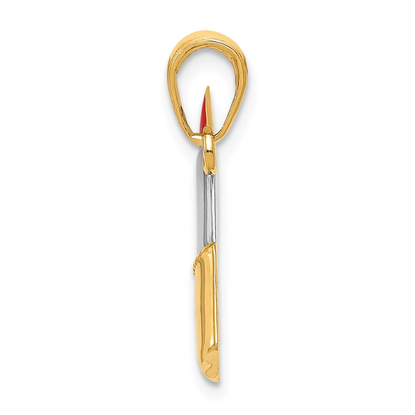 14K Gold & Rhodium Enameled Lipstick Charm