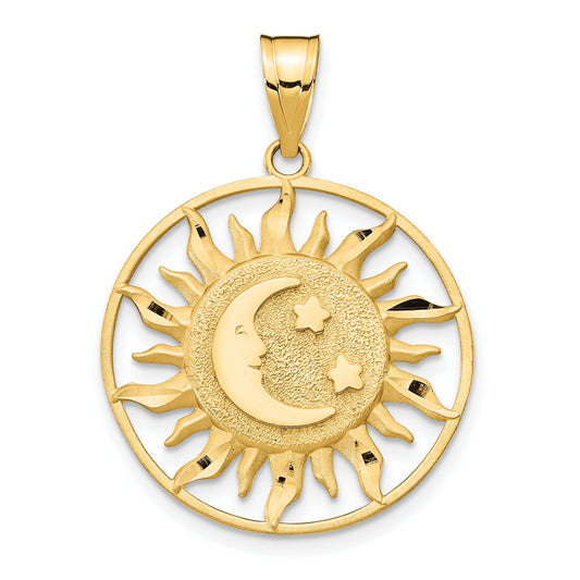 14K Gold Sun Moon & Star Charm