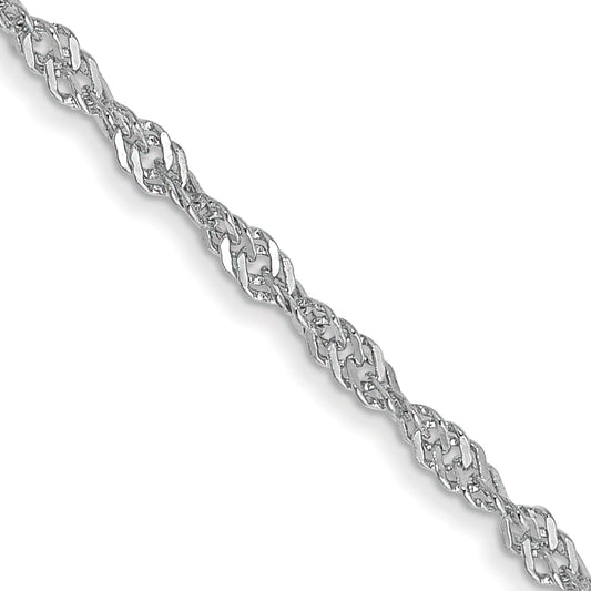 14K White Gold 1.7mm Singapore Chain