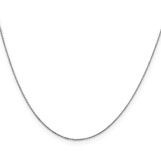 14K White Gold .5mm Diamond Cut Cable Chain