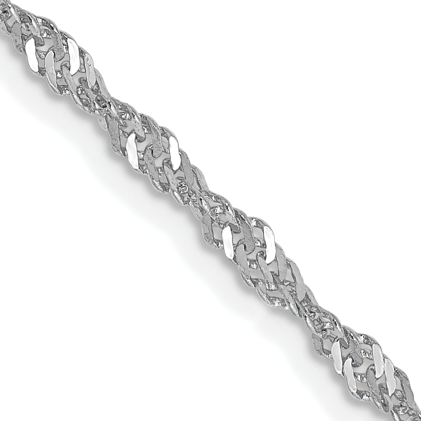 14K White Gold 2mm Singapore Chain