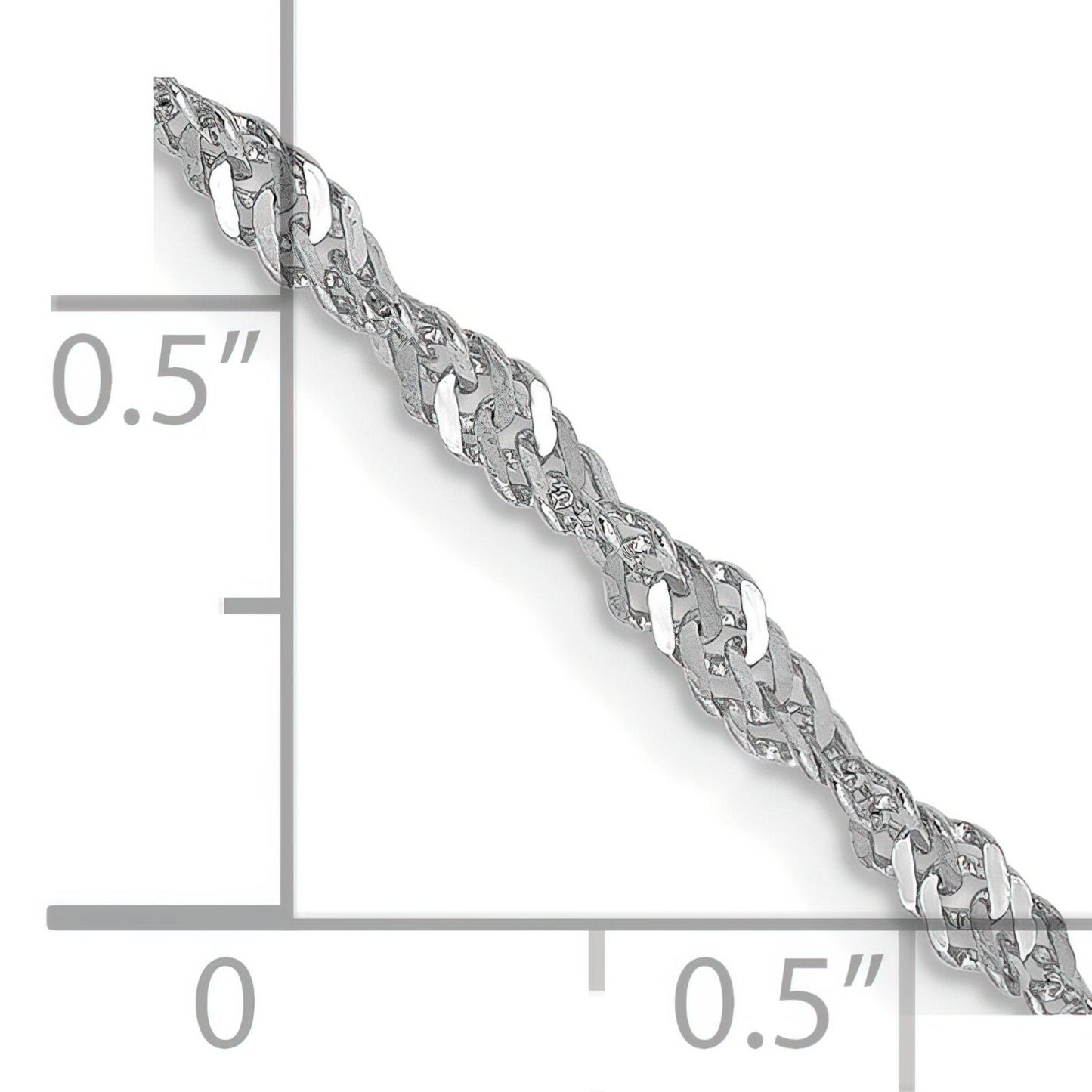 14K White Gold 2mm Singapore Chain