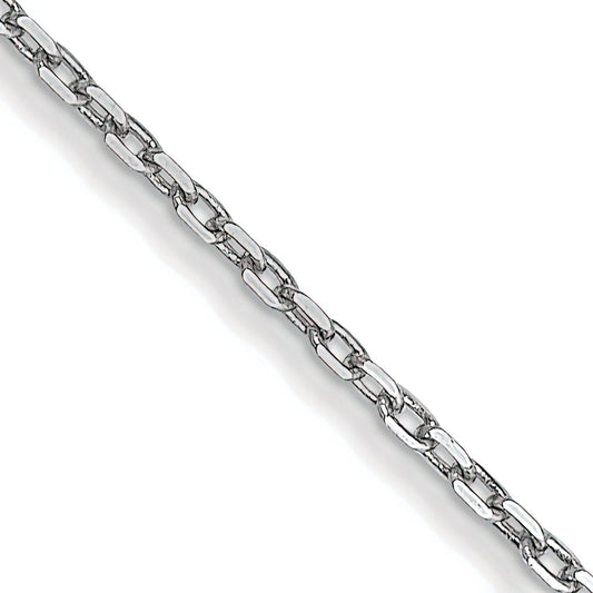 14K White Gold .8mm Diamond Cut Cable Chain