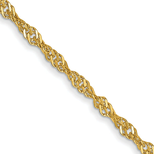 14K Gold 1.6mm Singapore Chain