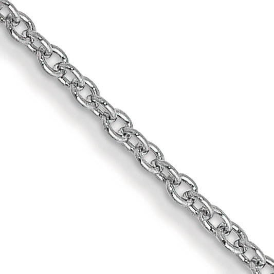 14K White Gold 1mm Cable Chain