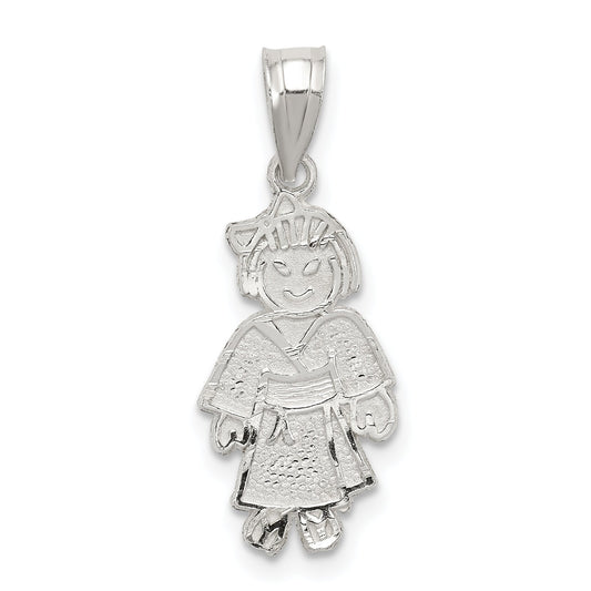 Sterling Silver Girl Martial Arts Charm