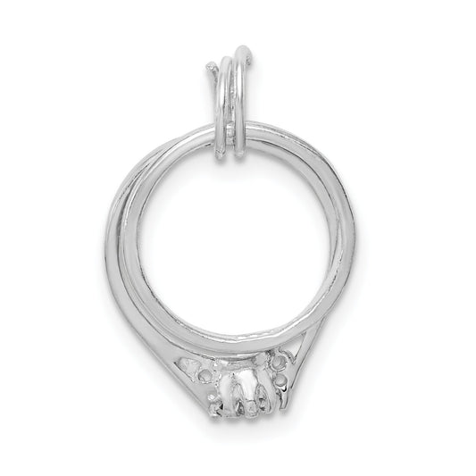 Sterling Silver Wedding Ring Set Charm