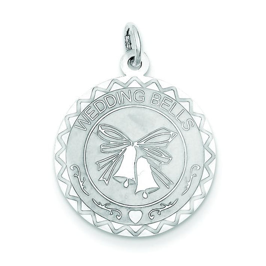 Sterling Silver Wedding Bells Disc Charm