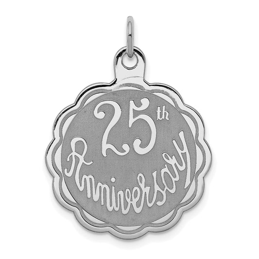 Sterling Silver 25th Anniversary Disc Charm