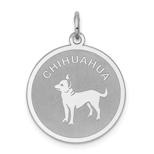 Sterling Silver Chihuahua Disc Charm