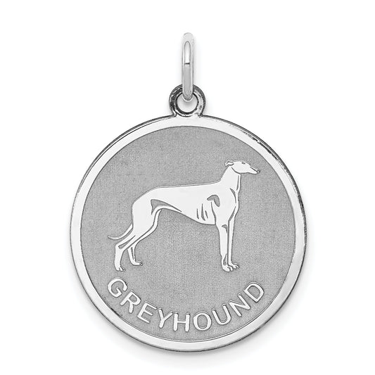 Sterling Silver Greyhound Disc Charm