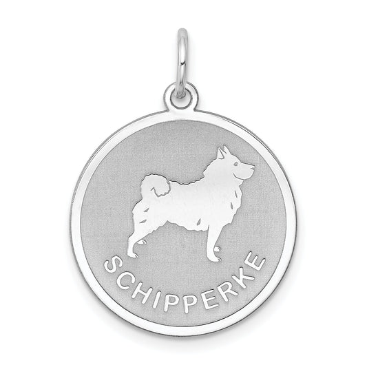 Sterling Silver Schipperke Disc Charm