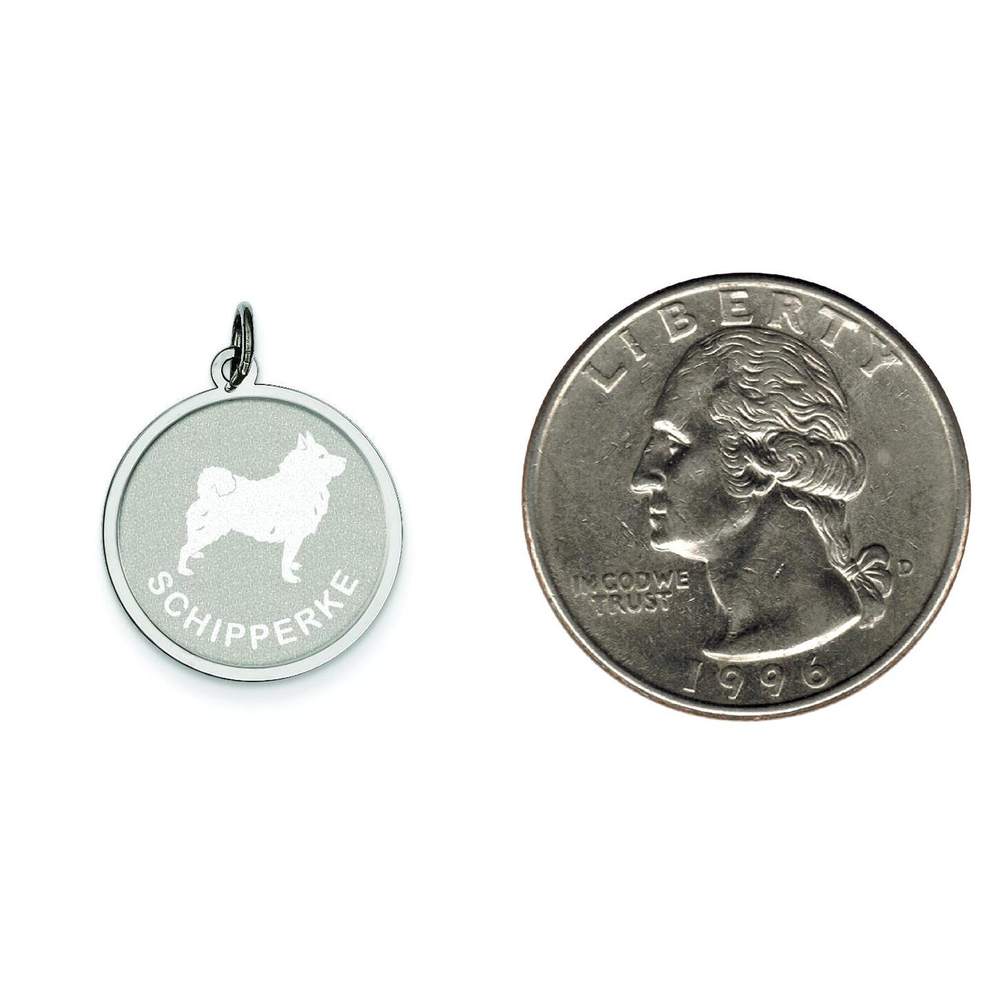 Sterling Silver Schipperke Disc Charm