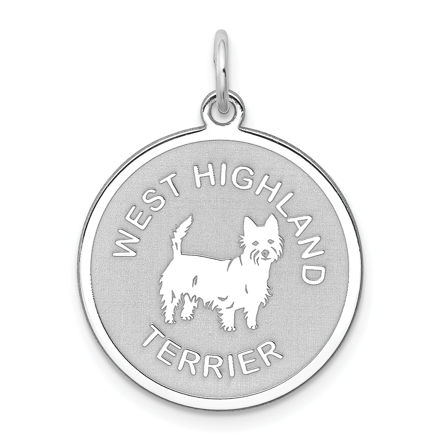 Sterling Silver West Highland Terrier Disc Charm