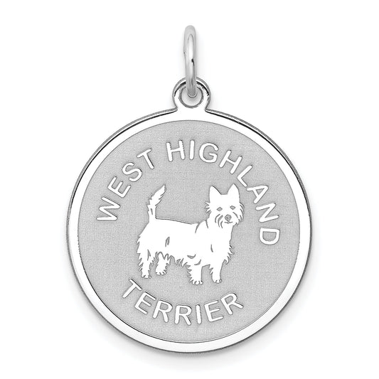 Sterling Silver West Highland Terrier Disc Charm
