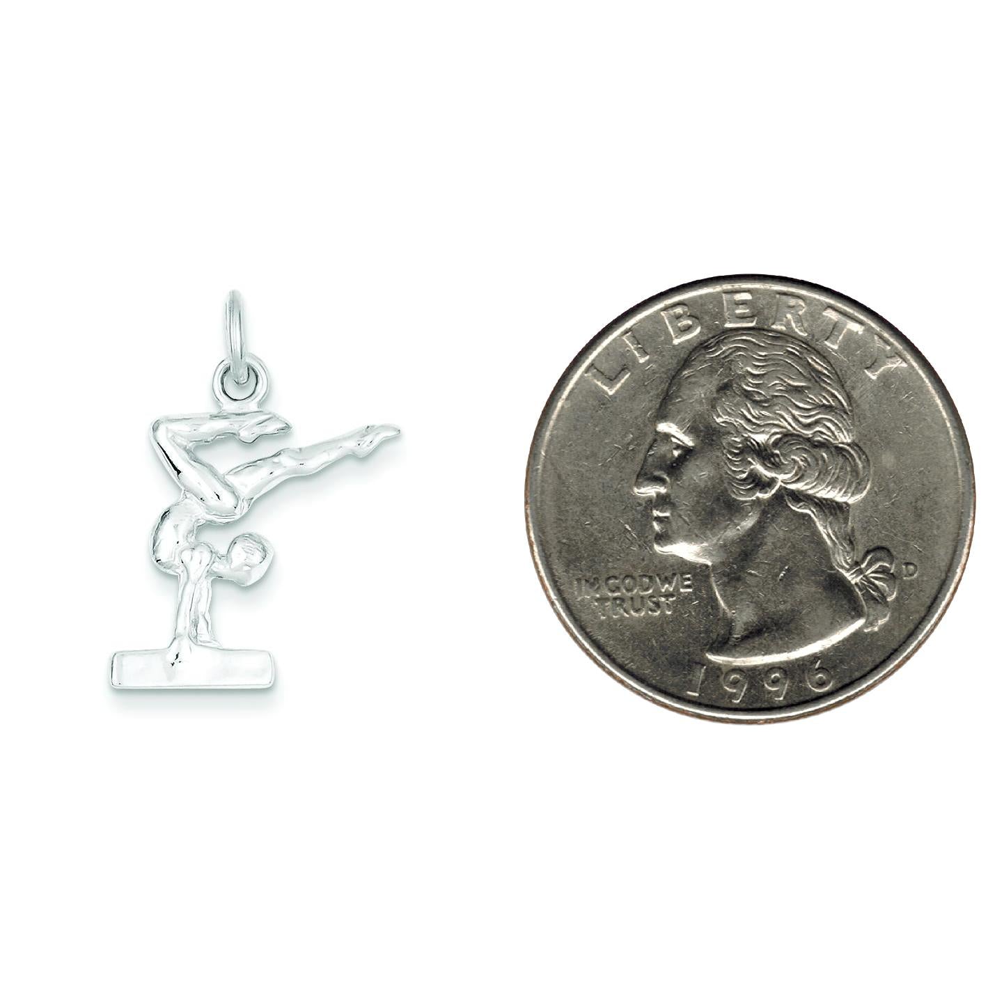 Sterling Silver Gymnast Charm Pendant Gymnastics