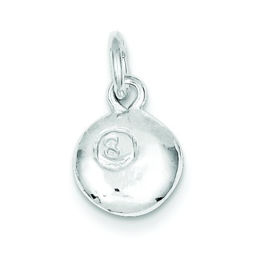 Sterling Silver 8 Ball Charm & 18" Chain