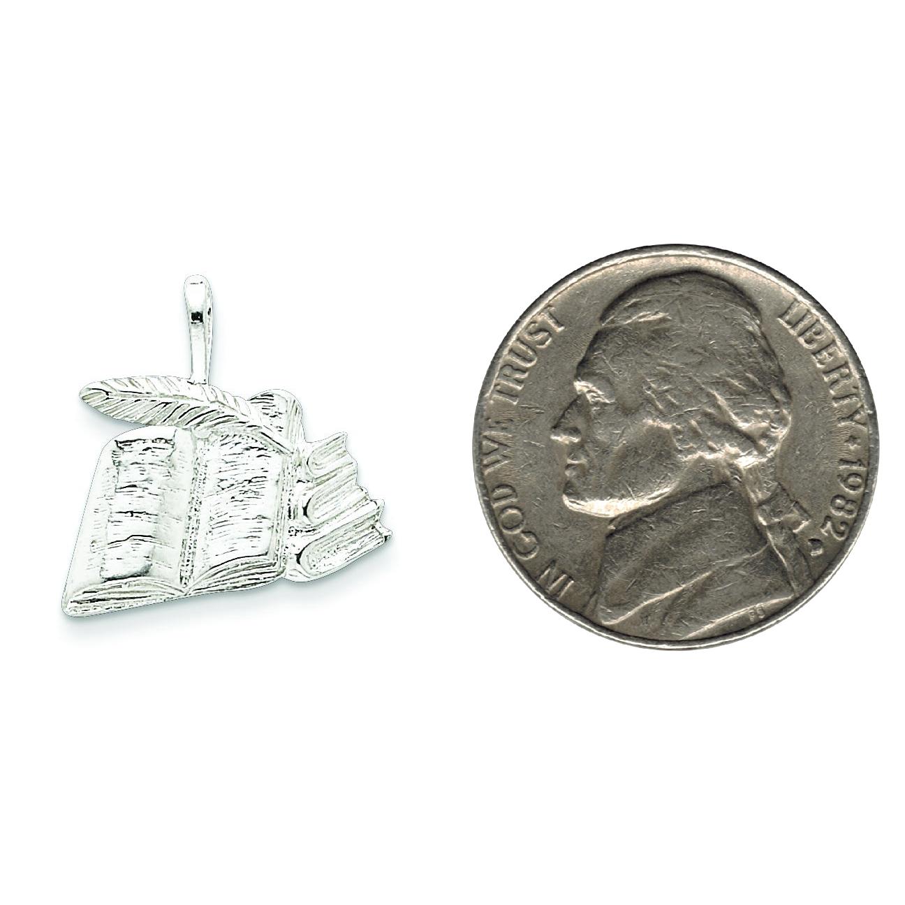 Sterling Silver Books with Quill Charm
