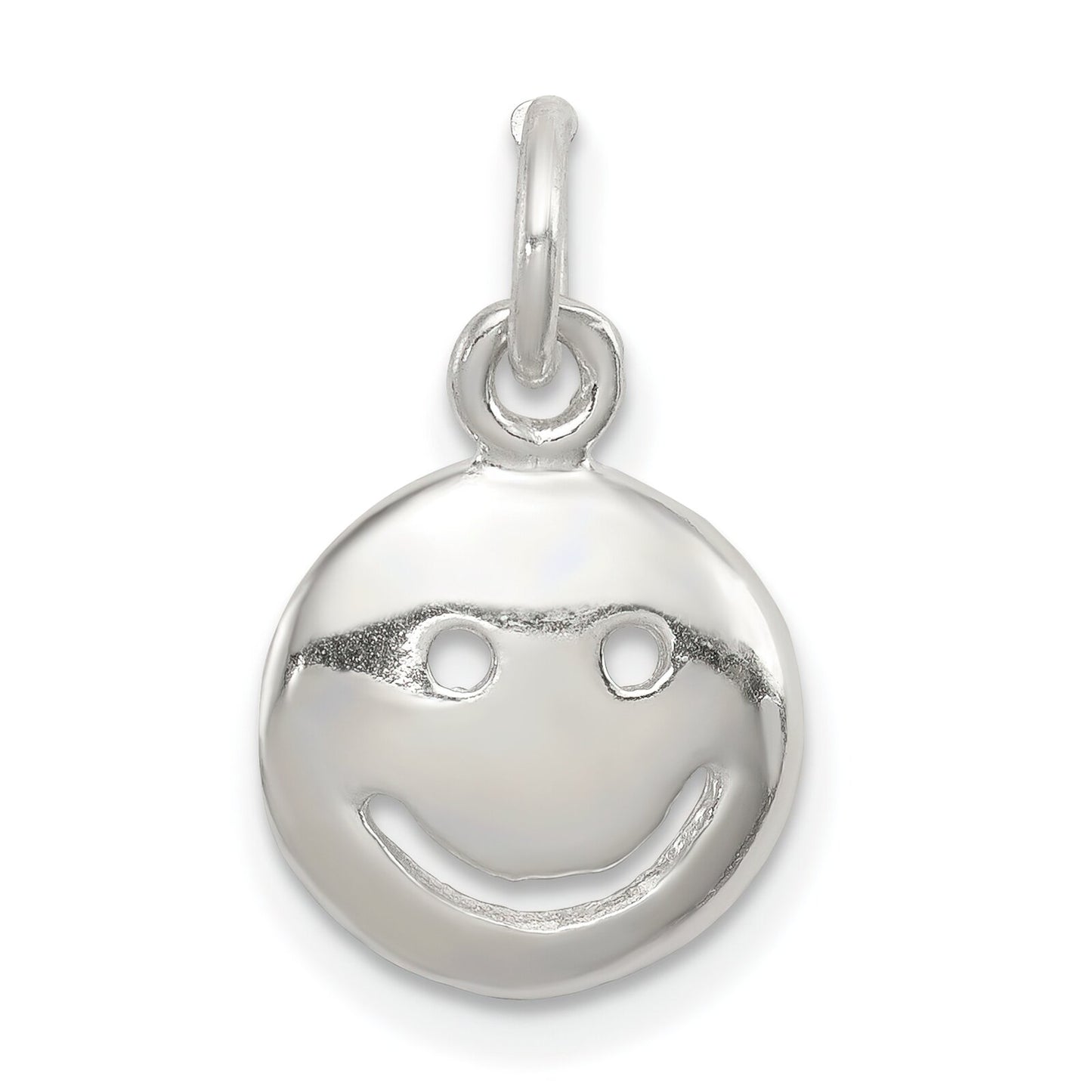 Sterling Silver Happy Face Charm Pendant Smiling Smiley