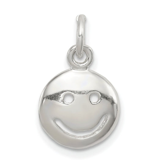 Sterling Silver Happy Face Charm Pendant Smiling Smiley
