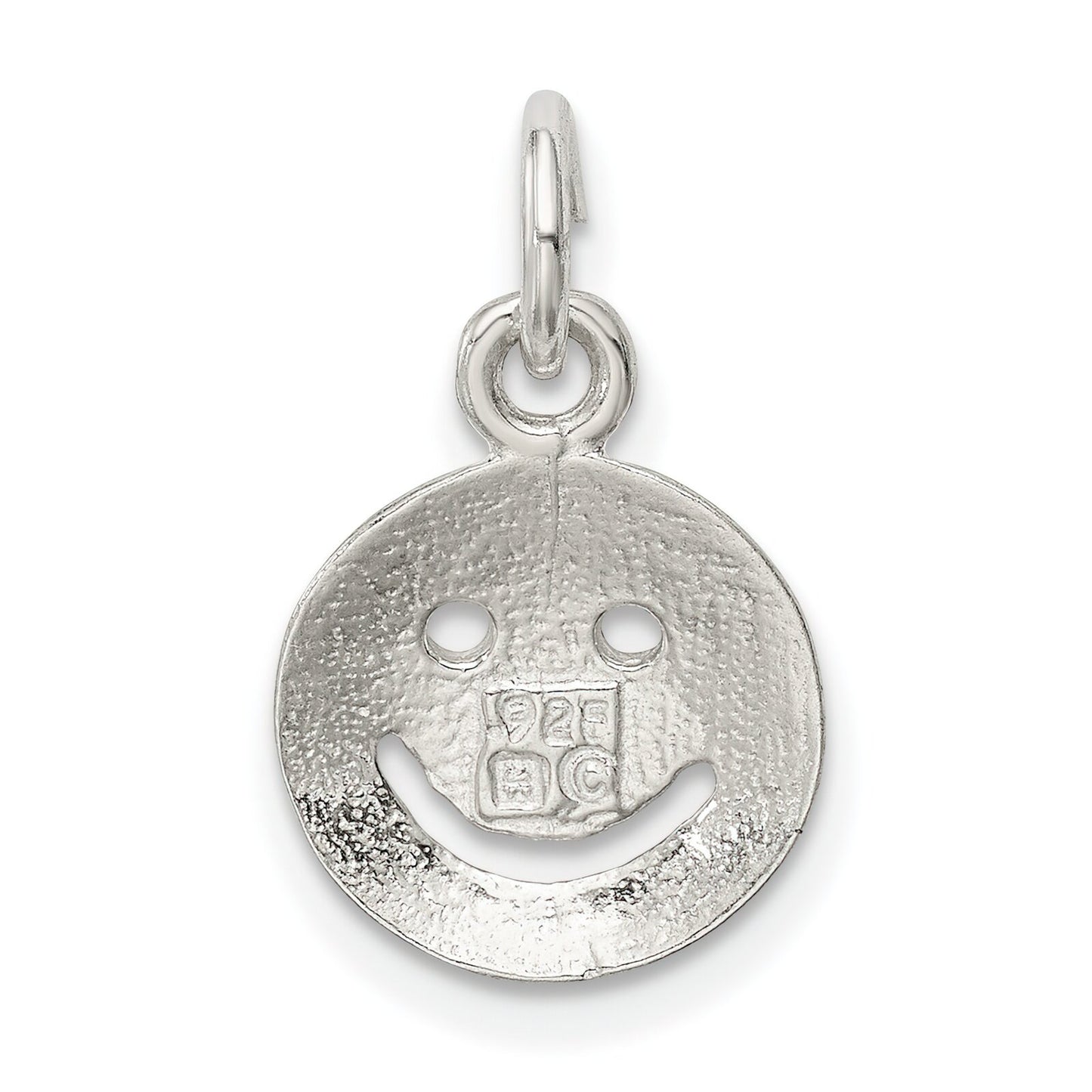 Sterling Silver Happy Face Charm Pendant Smiling Smiley