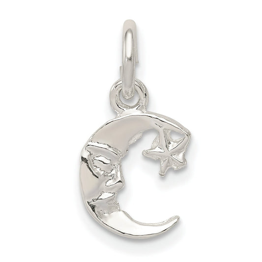 Sterling Silver Moon & Star Charm