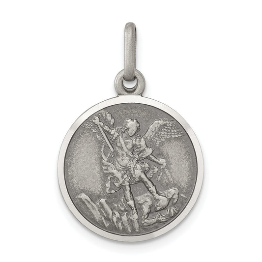 Sterling Silver Saint Michael Round Medal