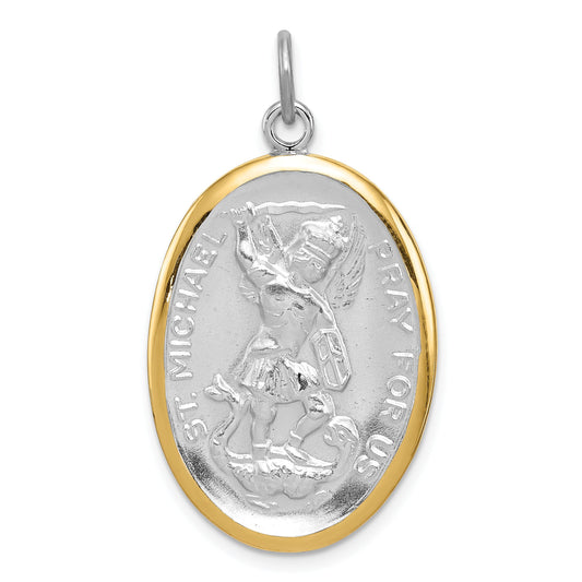 Sterling Silver & Vermeil Saint Michael Medal