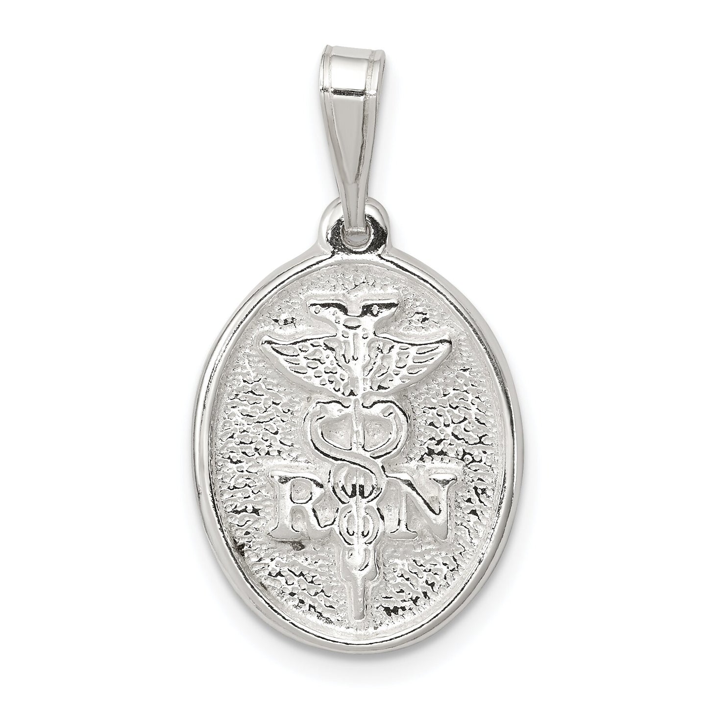 Sterling Silver RN Caduceus Charm Pendant Jewelry