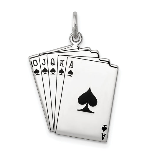 Sterling Silver Enamel Playing Cards Charm