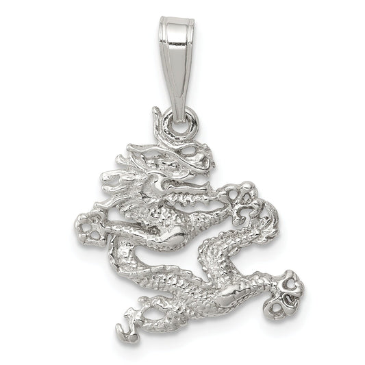 Sterling Silver Chinese Dragon Charm & 18" Chain