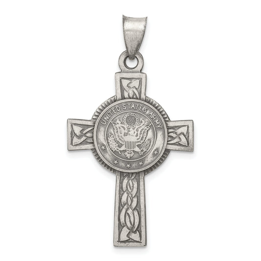 Sterling Silver US Army Cross Charm Pendant Jewelry