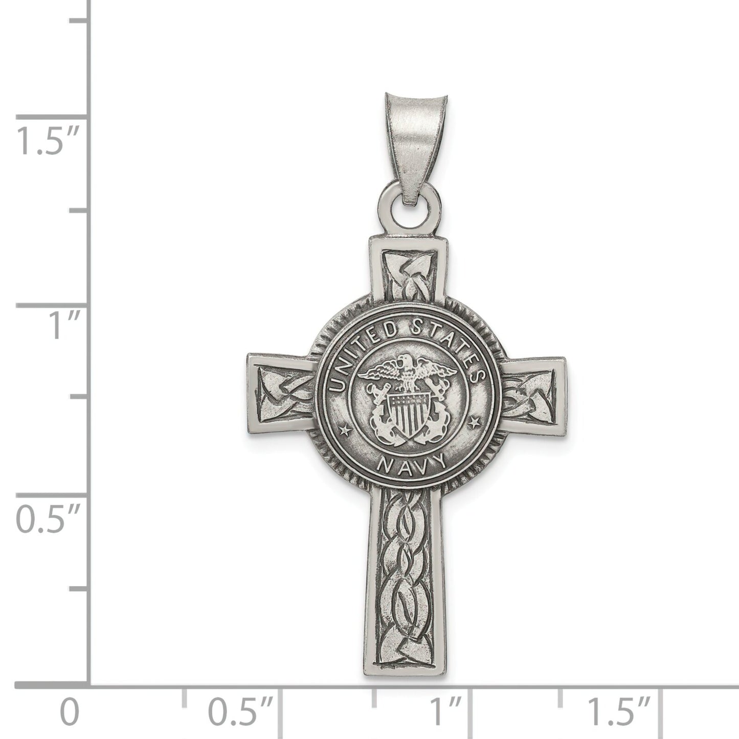 Sterling Silver US Navy Cross Charm Pendant Jewelry