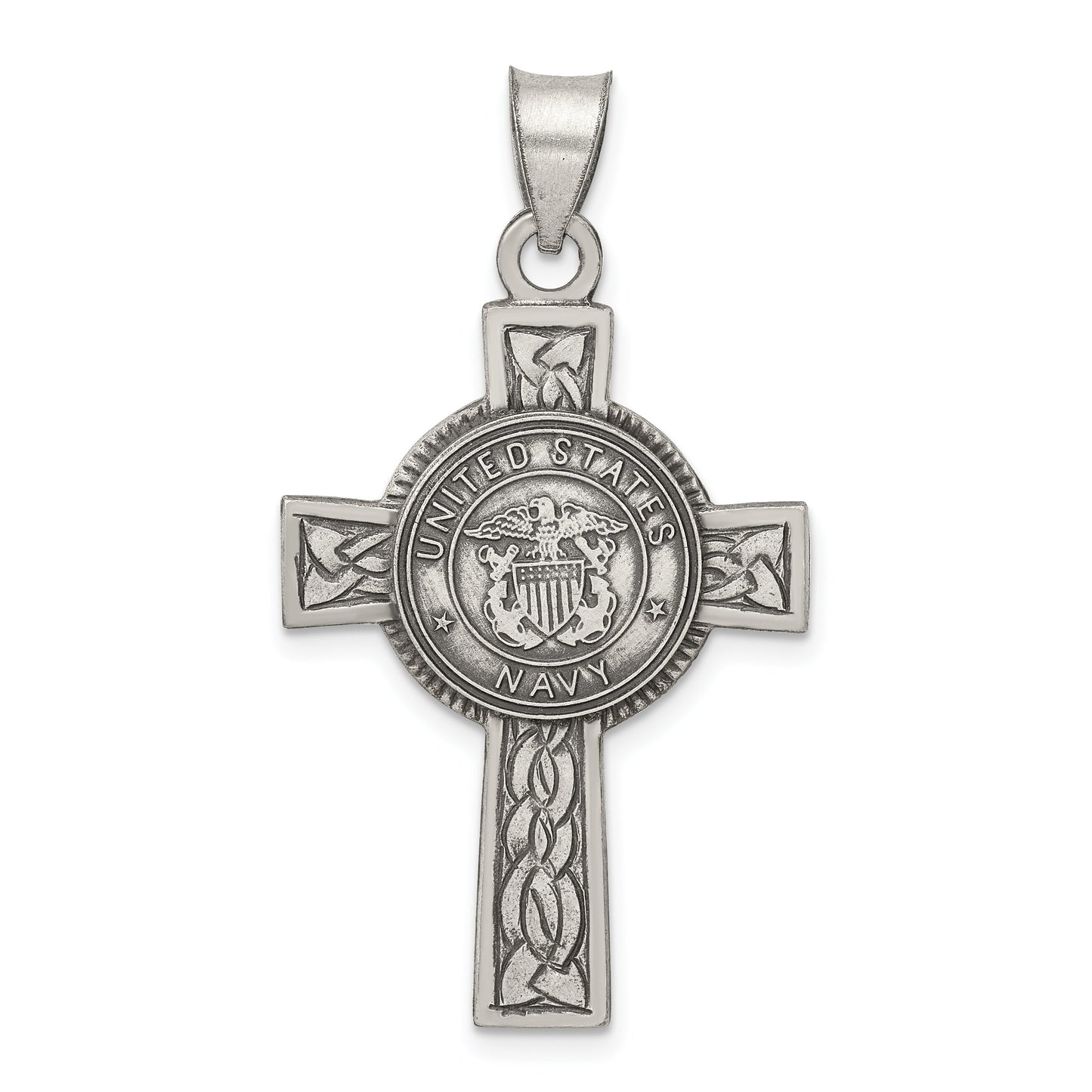 Sterling Silver US Navy Cross Charm Pendant Jewelry