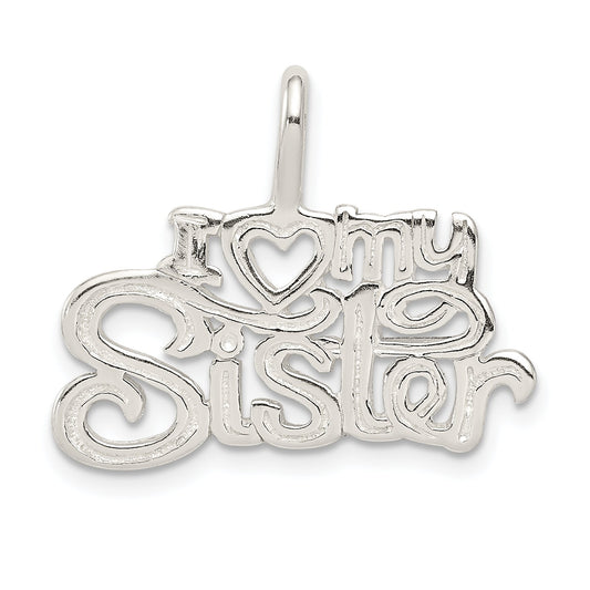 Sterling Silver I Love My Sister Pendant