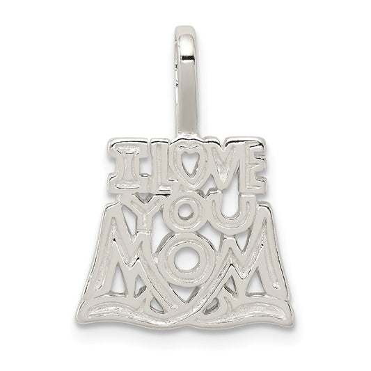 Sterling Silver I Love You Mom Charm Pendant Jewelry