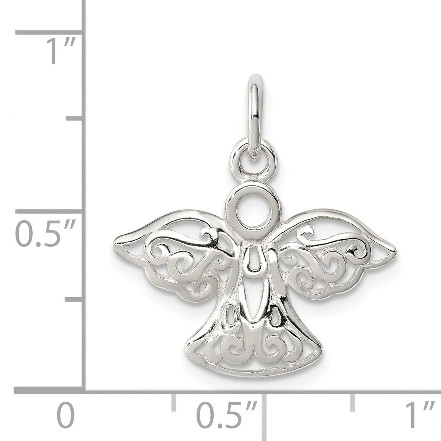 Sterling Silver Filigree Angel Charm & 18" Chain