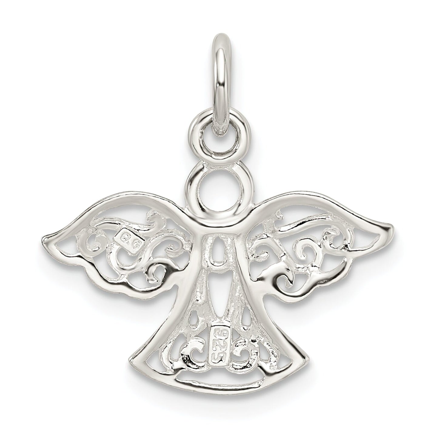 Sterling Silver Filigree Angel Charm & 18" Chain