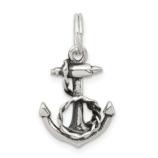 Sterling Silver Fouled Anchor Charm