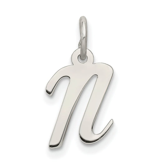 Sterling Silver Small Script Intial N Charm