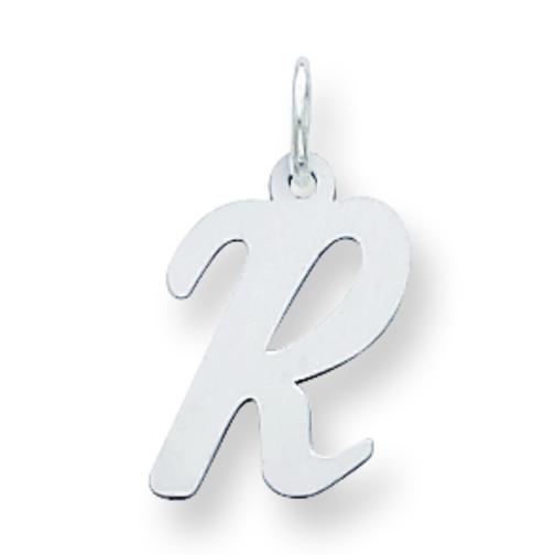 Sterling Silver Medium Script Intial R Charm